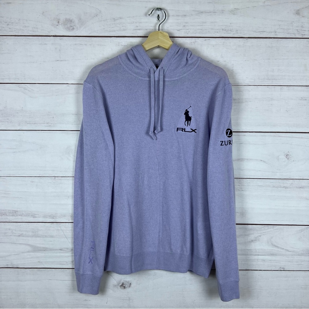 RLX Ralph Lauren Zurich Netjets Golf Cashmere Hooded Sweater Small